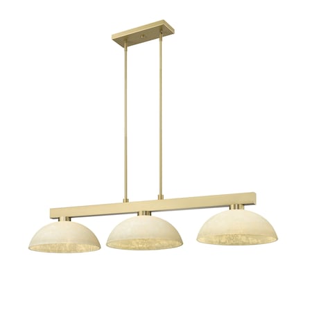 Z-Lite Cobalt Billiard, 3-Light, 13.5 In.W x 49 In.L x 9.25 In.H, Modern Gold/Golden Mottle 152MGLD-DGM13